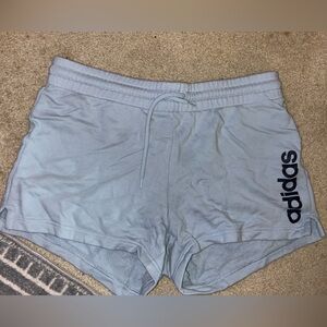 Adidas Light Blue Athletic Shorts Elastic Waistband Soft Material